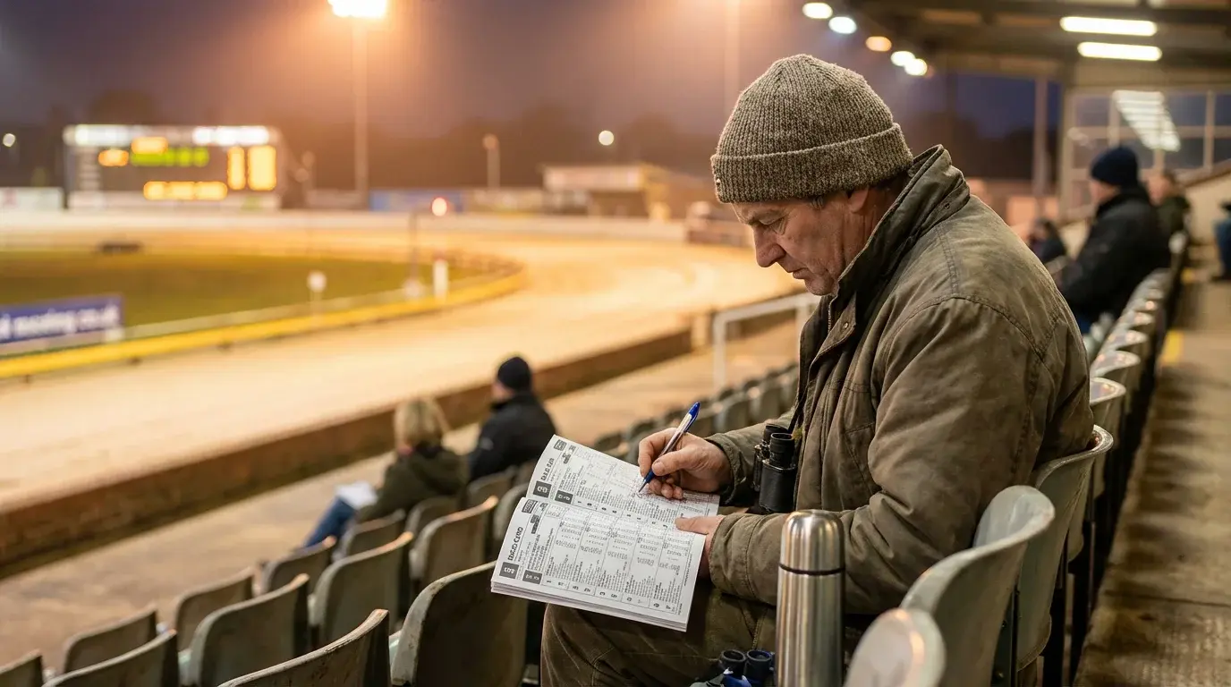 Greyhound race card form data showing recent runs and performance metrics